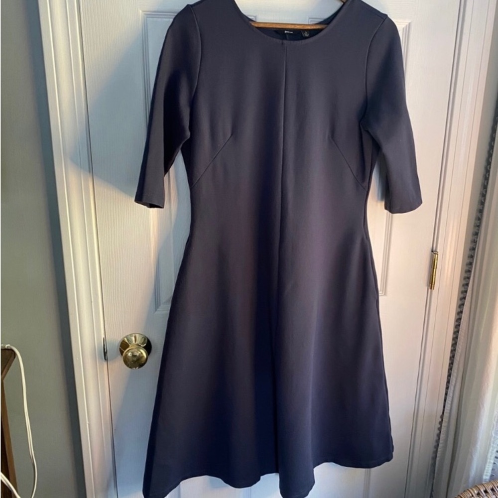 Betabrand ReadySetGo! Dress - navy, size Large